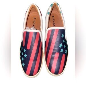 Coach Men's Slip-On Sneakers USA Flag size 10